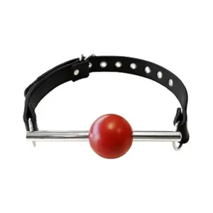 Ball Gag - Black With Removable Red Ball And Stainless Steel Rod