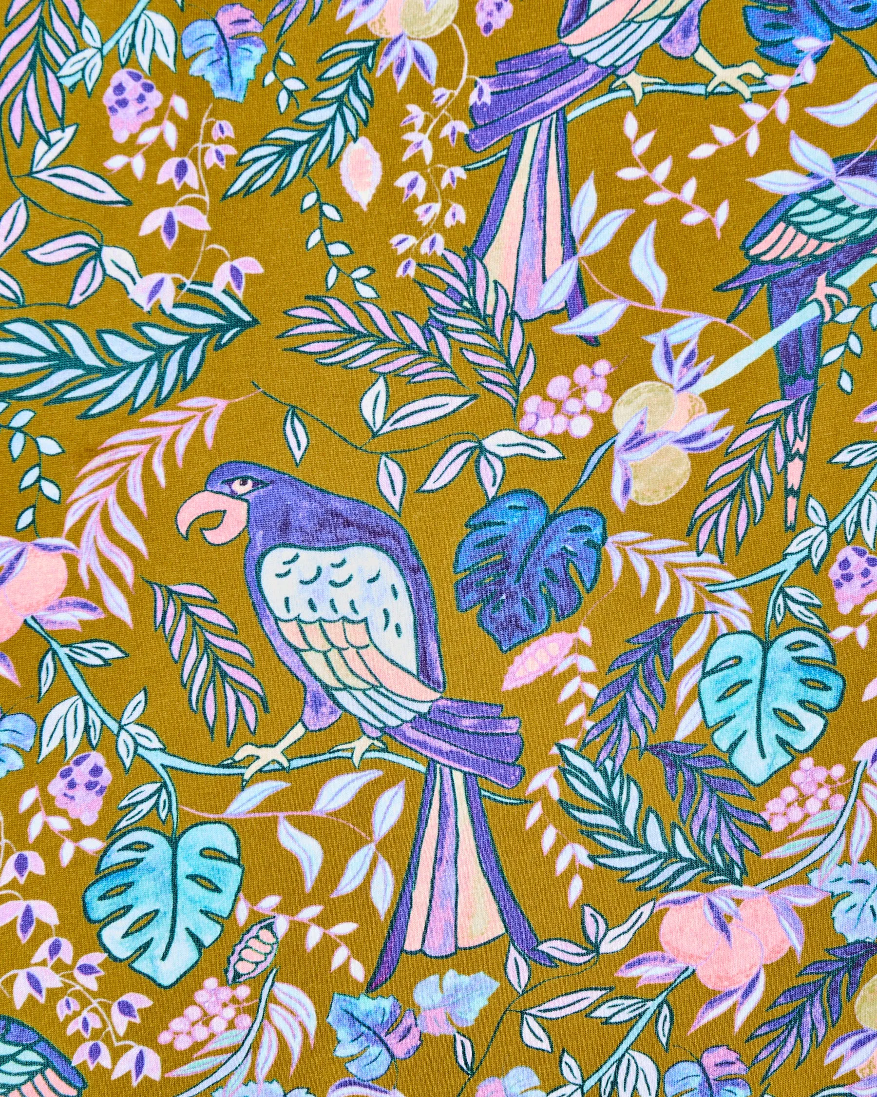 Birds Of Paradise Organic Cotton Short Sleeve T-Shirt & Shorts Pyjama Set