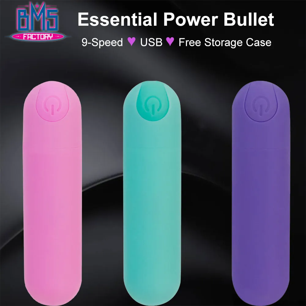 BMS Essential Power Bullet Vibrator USB Rechargeable Pink