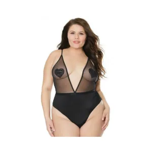 Crotchless Teddy Black Os Xl Hanging