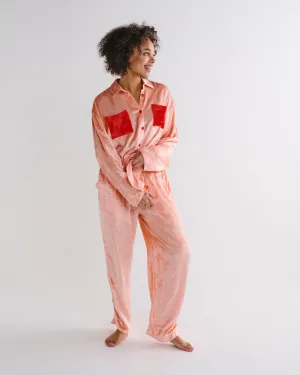 Fairy Floss Crush Adult Velvet Long Sleeve Shirt & Pant Pyjama Set