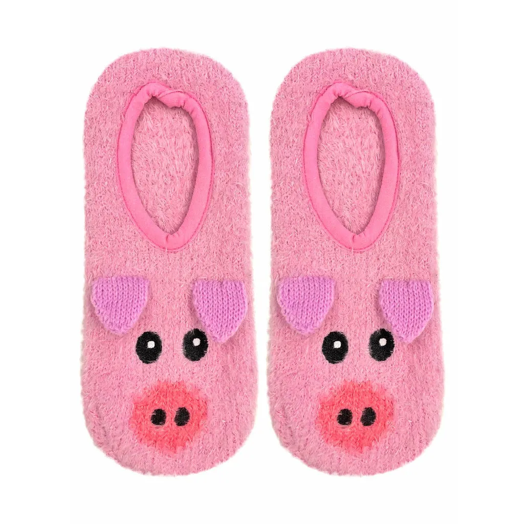 Fuzzy Pig Non-Skid Slipper