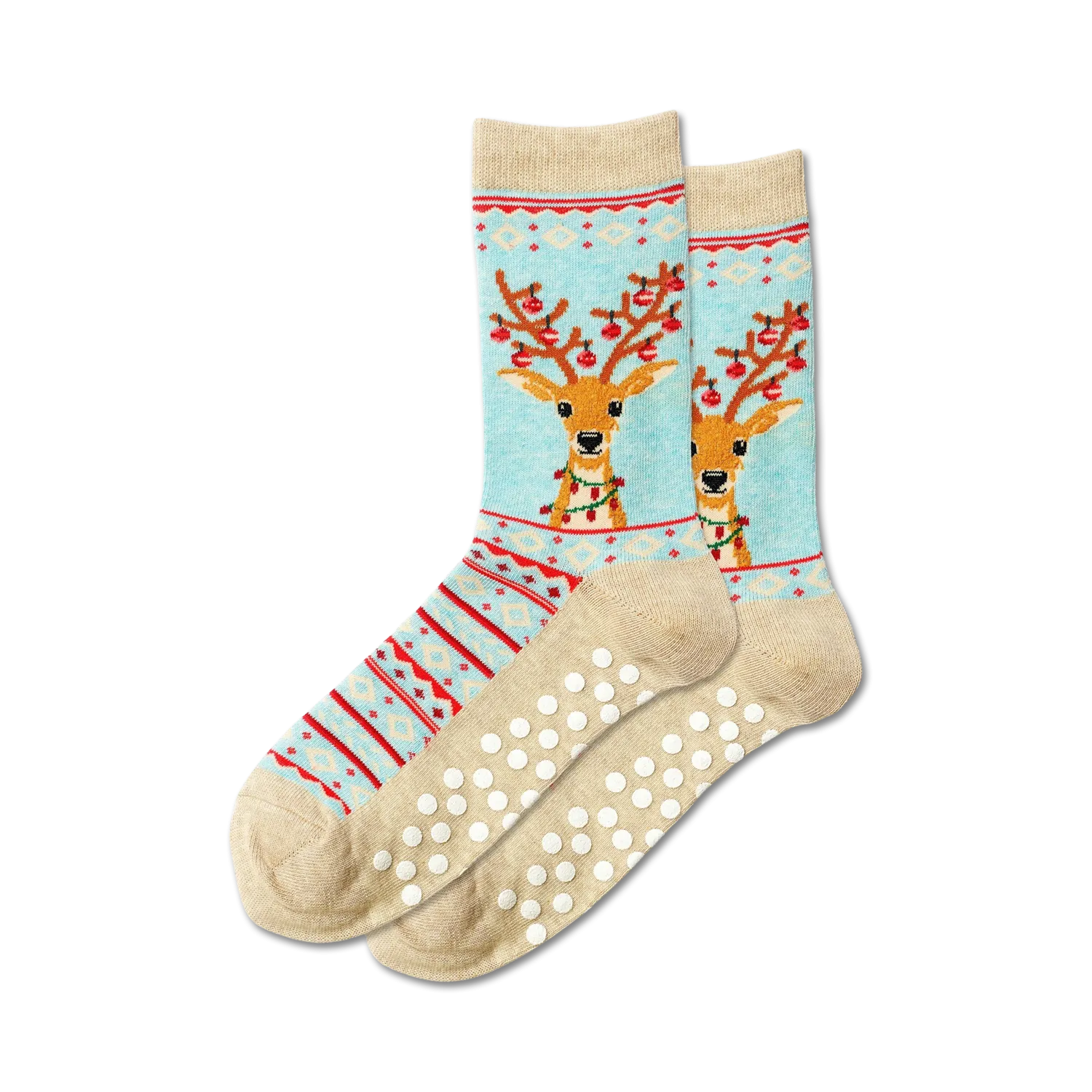 Fuzzy Reindeer Non-Skid Slipper