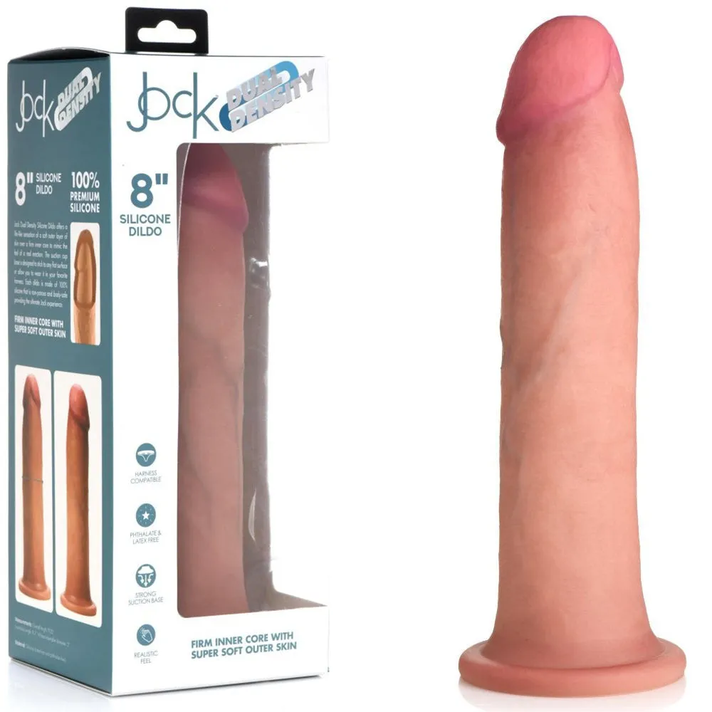 Jock 8 Dual Density Silicone Dildo Realistic Dong Suction Cup Couples Sex Toy