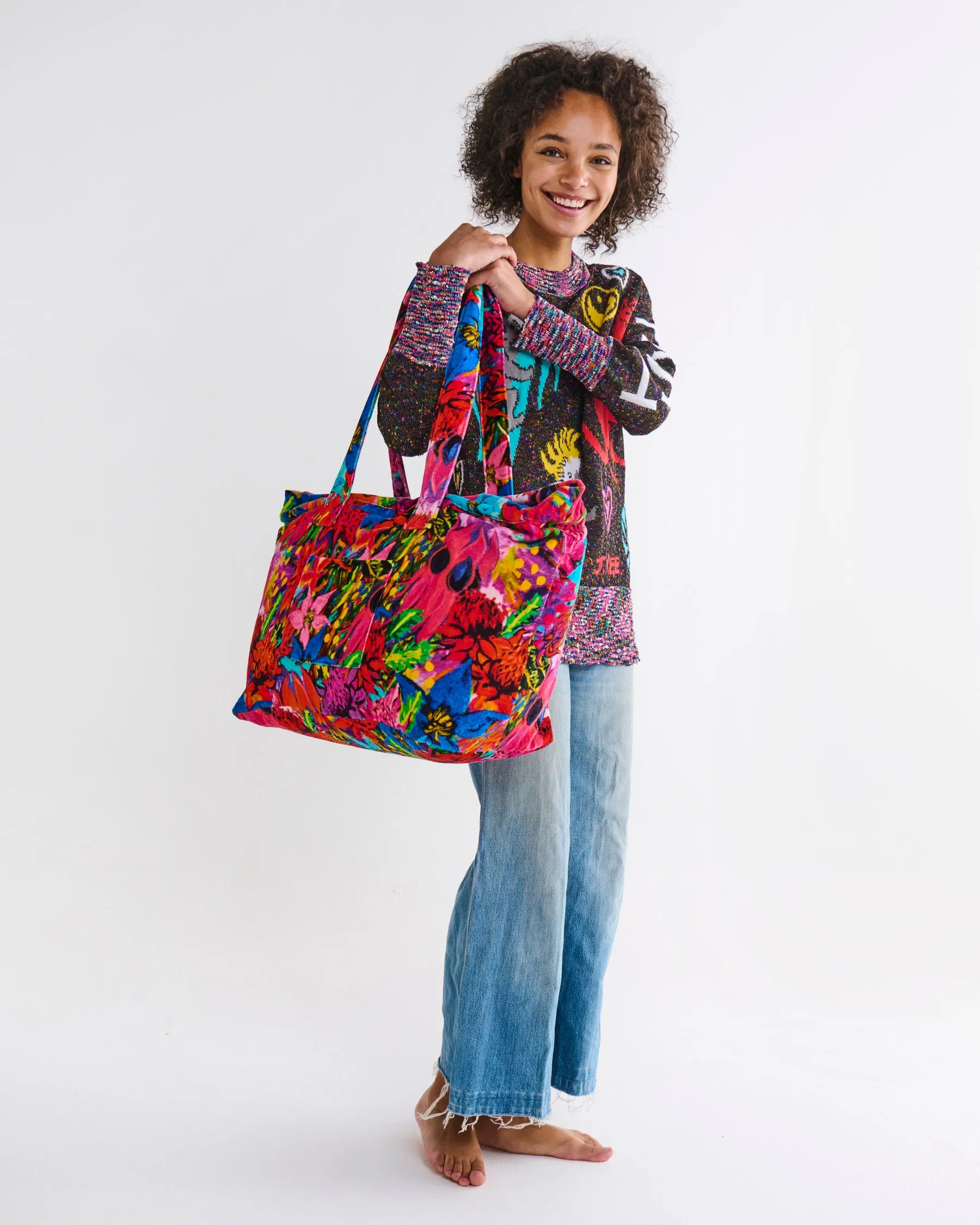 Kip&Co x Jenny Kee Growing The Peace Velvet Oversized Bag