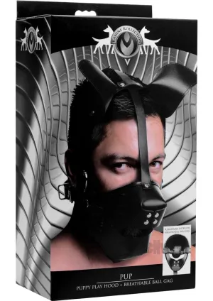 Pup Puppy Play Hood and Breathable Ball Gag