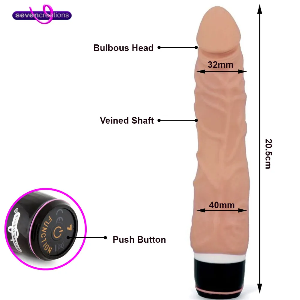 Seven Creations Silicone Classic Trojan Realistic Dildo Flesh