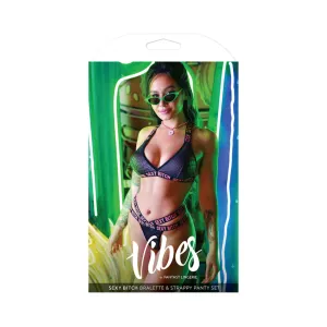 Vibes Sexy Bitch Reptile Print Set Blk S/m